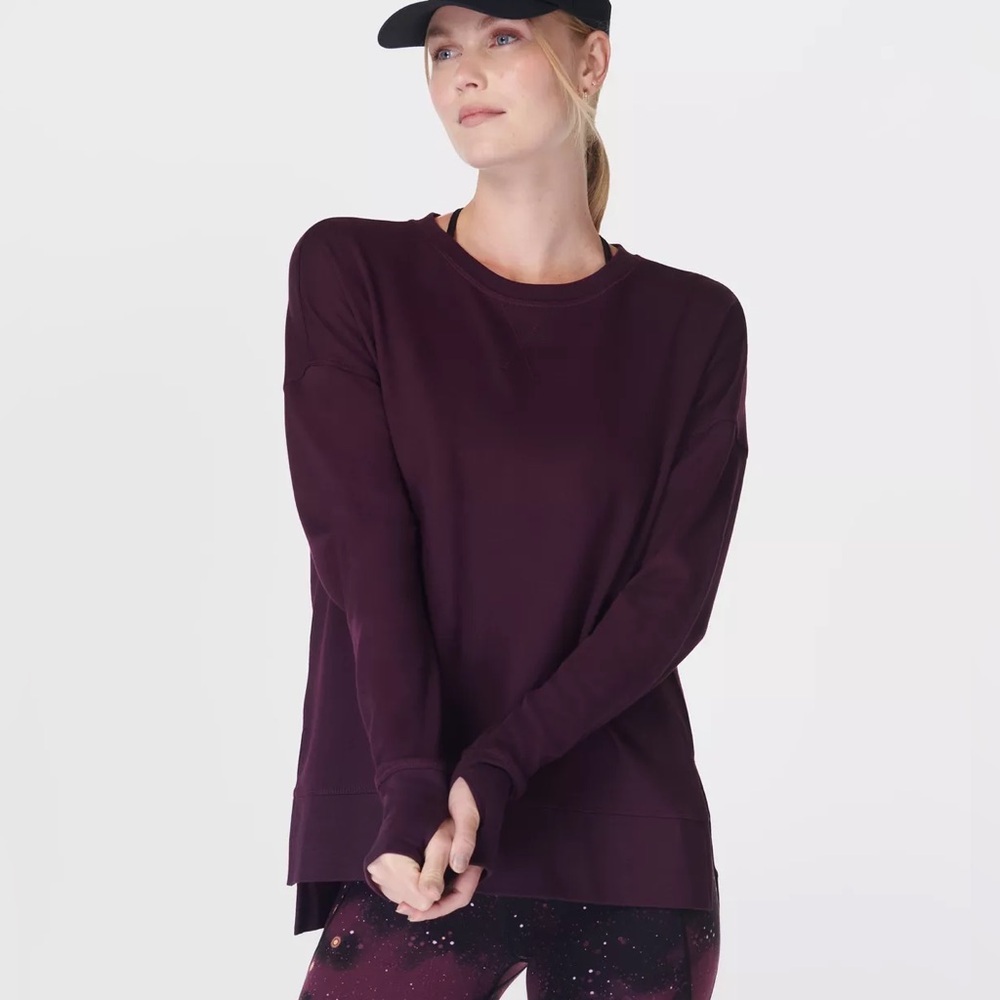 Sweaty Betty Maroon Longline Sweatshirt Size M